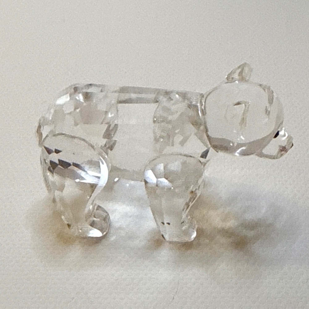 Faceted Glass Crystal Polar Bear Figurine Standing  Animal 2 Inch